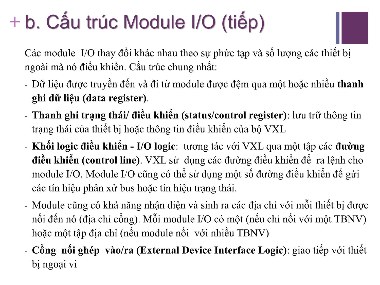 Bài giảng Kiến trúc máy tính - Chương 7: Thiết bị ngoại vi - Nguyễn Thị Phương trang 10