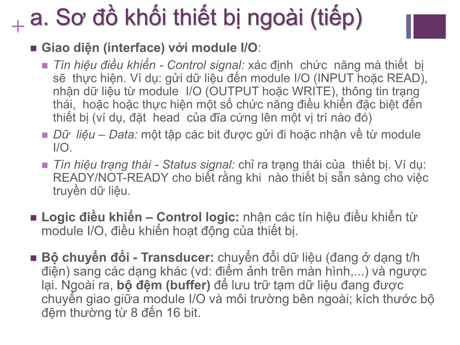 Bài giảng Kiến trúc máy tính - Chương 7: Thiết bị ngoại vi - Nguyễn Thị Phương trang 6