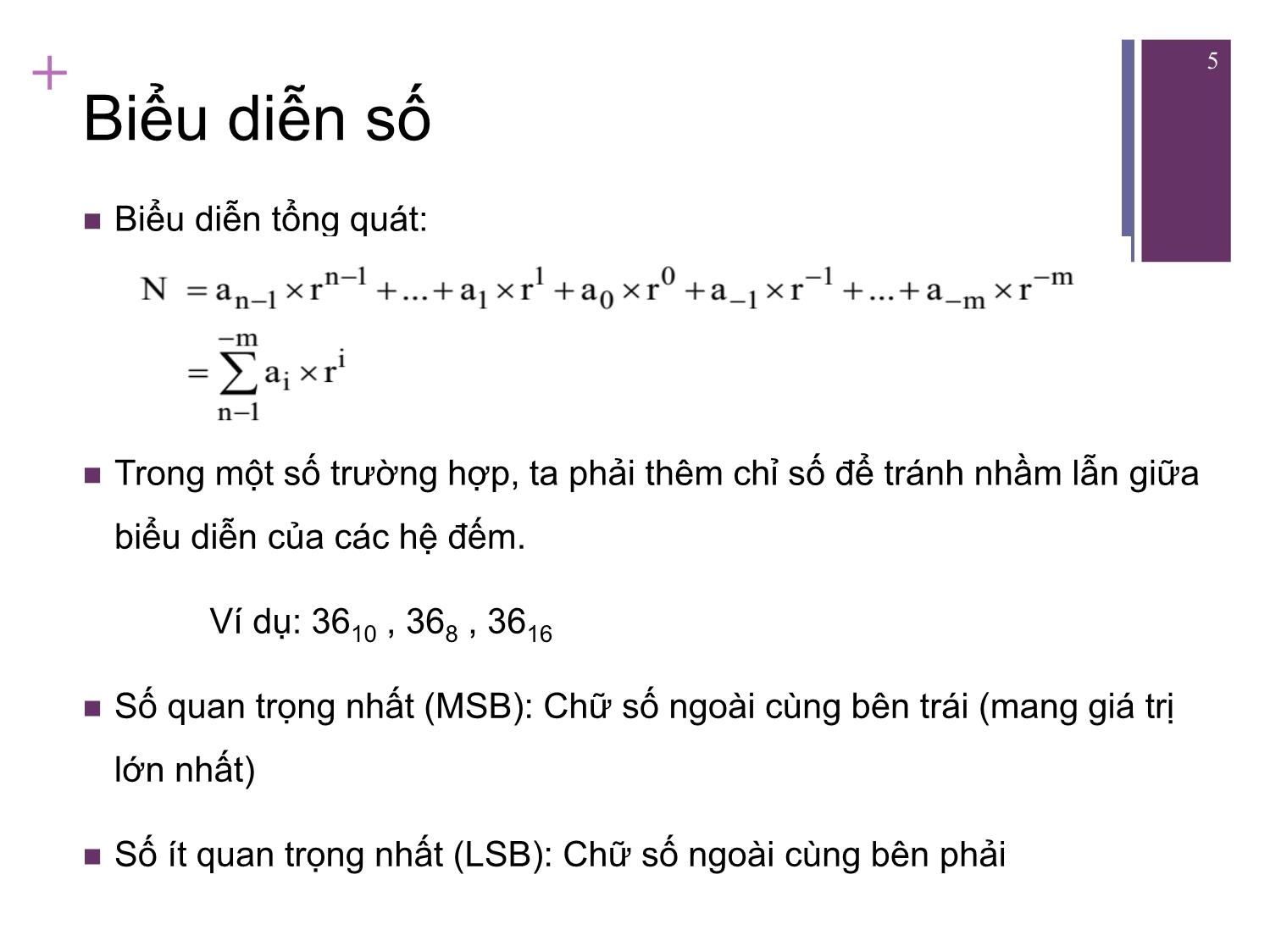 Bài giảng Kiến trúc máy tính - Chương 8: Hệ đếm - Nguyễn Thị Phương trang 5