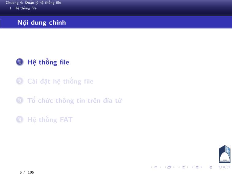Bài giảng Hệ điều hành - Chương 4: Quản lý hệ thống file - Phan Đăng Hải trang 9
