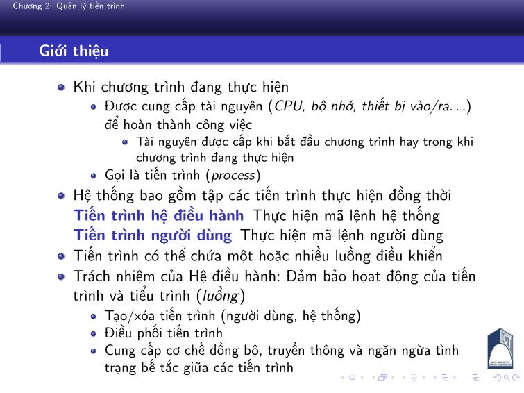 Bài giảng Nguyên lý hệ điều hành - Chương 2: Quản lý tiến trình - Phan Đăng Hải trang 3