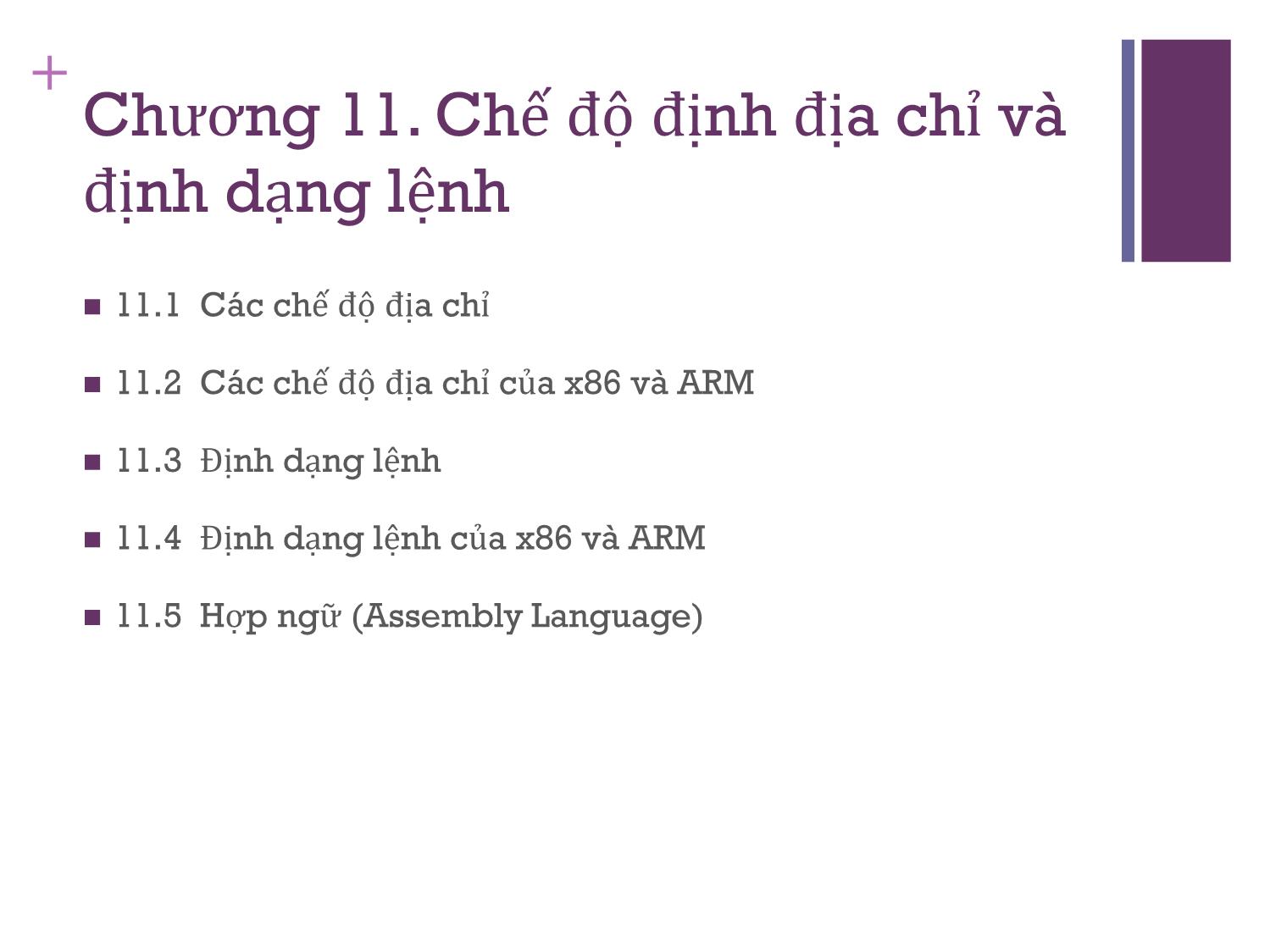 Bài giảng Kiến trúc máy tính - Chương 11: Tập lệnh các chế độ định địa chỉ và định dạng lệnh - Nguyễn Thị Phương trang 3