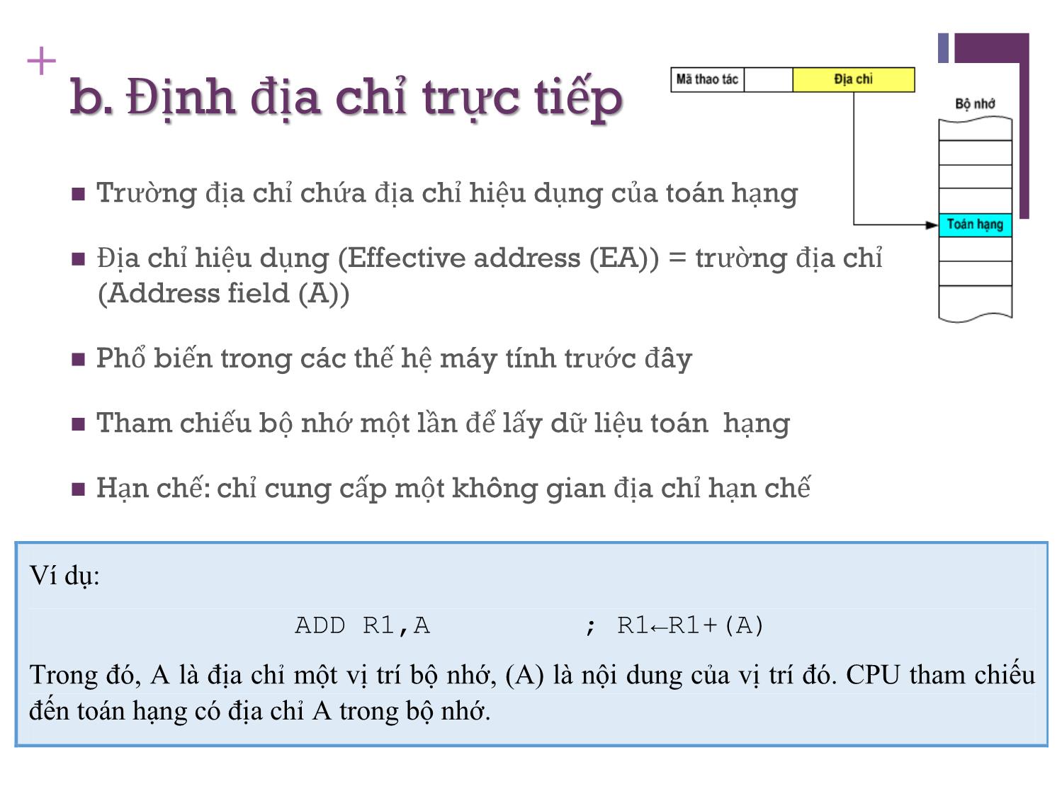 Bài giảng Kiến trúc máy tính - Chương 11: Tập lệnh các chế độ định địa chỉ và định dạng lệnh - Nguyễn Thị Phương trang 8