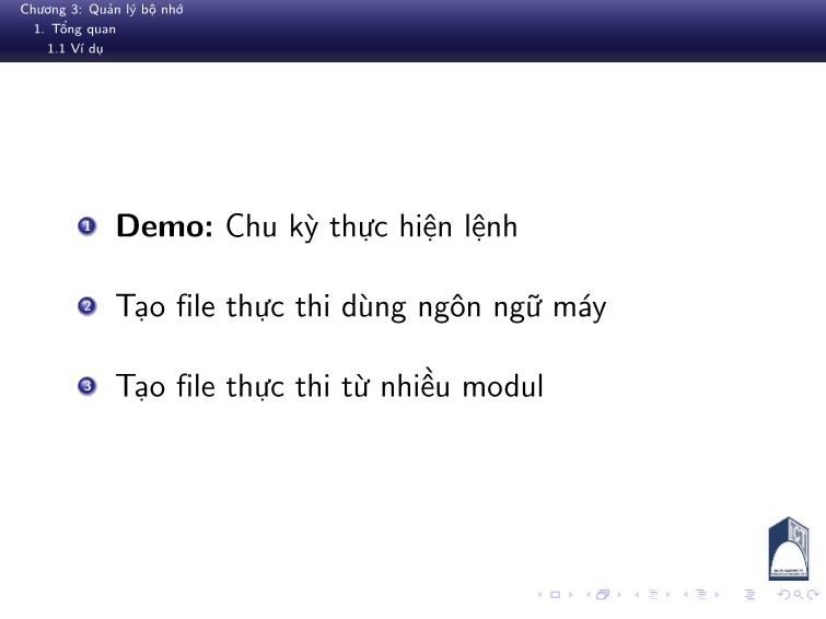 Bài giảng Nguyên lý hệ điều hành - Chương 3: Quản lý bộ nhớ - Phan Đăng Hải trang 9