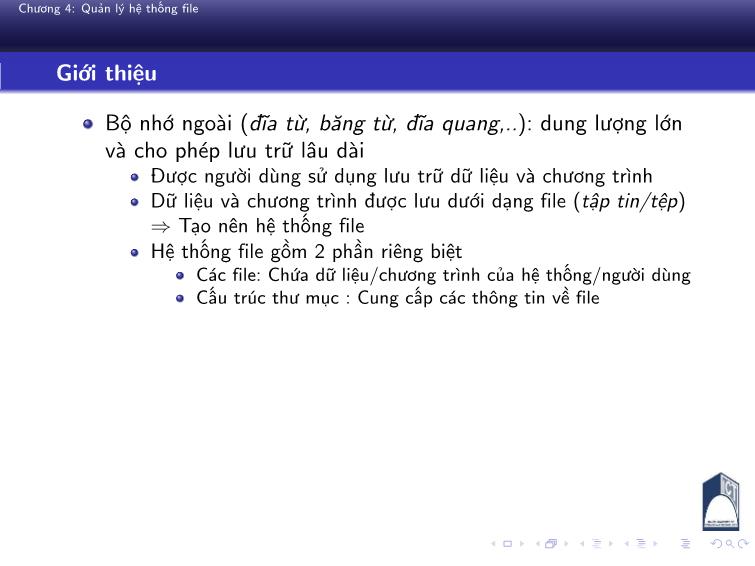 Bài giảng Nguyên lý hệ điều hành - Chương 4: Quản lý hệ thống file - Phan Đăng Hải trang 3