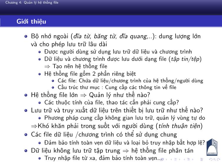 Bài giảng Nguyên lý hệ điều hành - Chương 4: Quản lý hệ thống file - Phan Đăng Hải trang 7