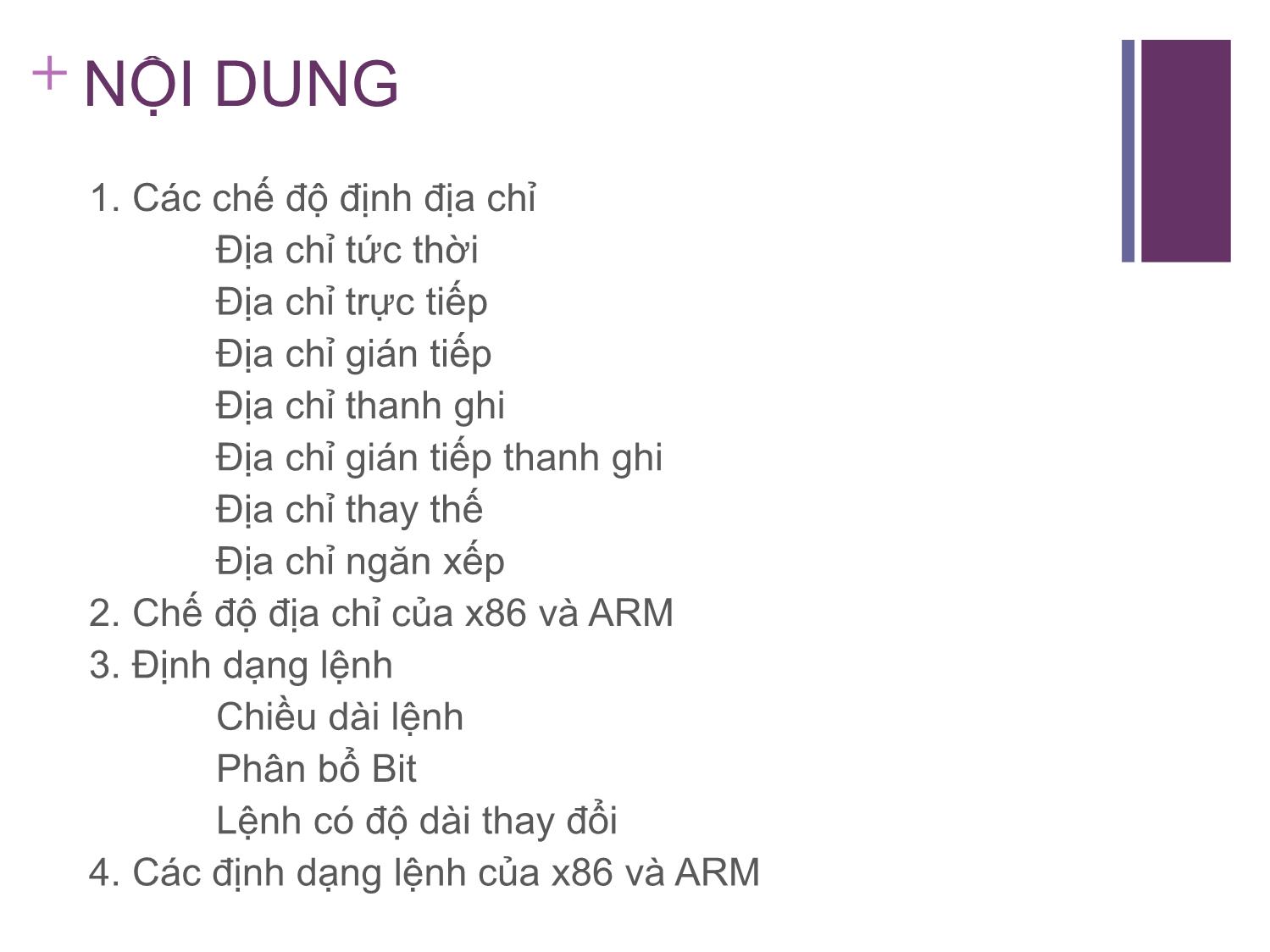 Bài giảng Kiến trúc máy tính - Chương 13: Tập lệnh - Chế độ định địa chỉ và định dạng - Nguyễn Hằng Phương trang 2