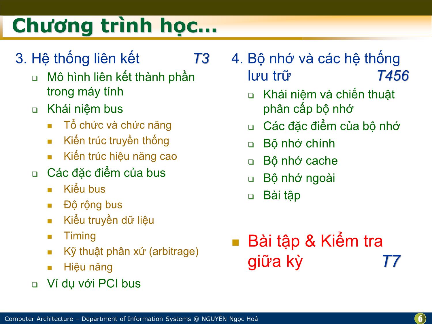 Bài giảng Kiến trúc máy tính - Chương mở đầu: Giới thiệu môn học - Nguyễn Ngọc Hóa trang 6