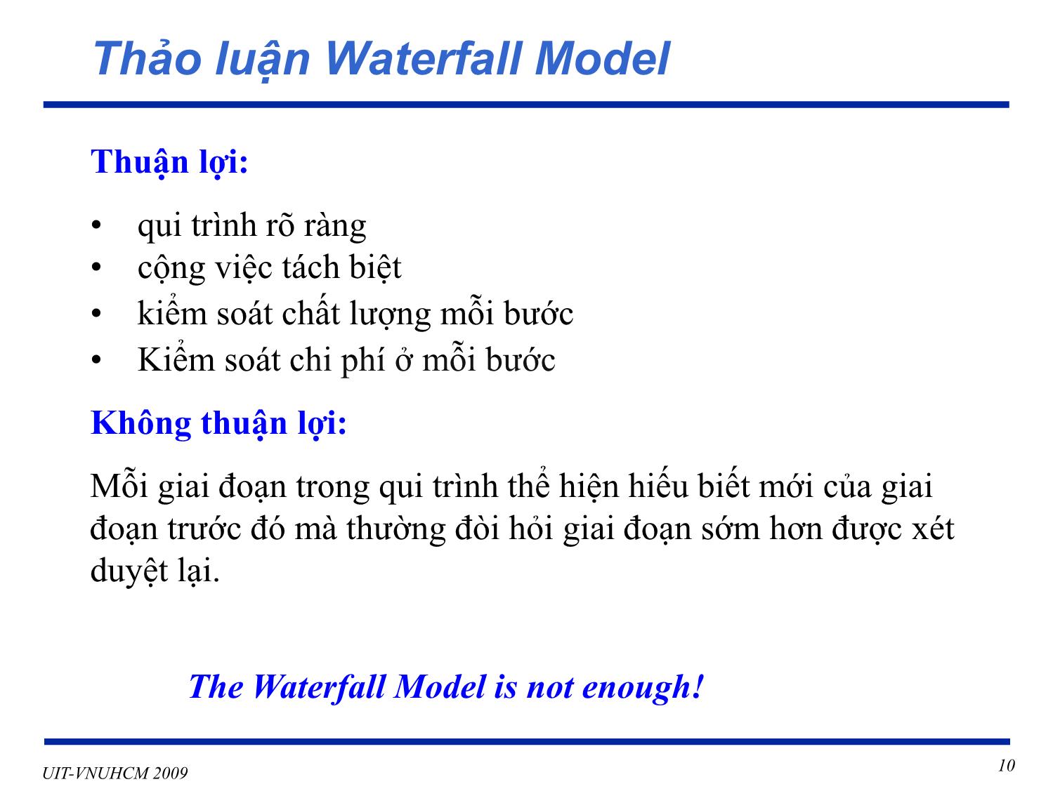 Bài giảng Phát triển vận hành bảo trì phần mềm - Chương 3: Qui trình và mô hình bảo trì phần mềm - Nguyễn Thị Thanh Trúc trang 10