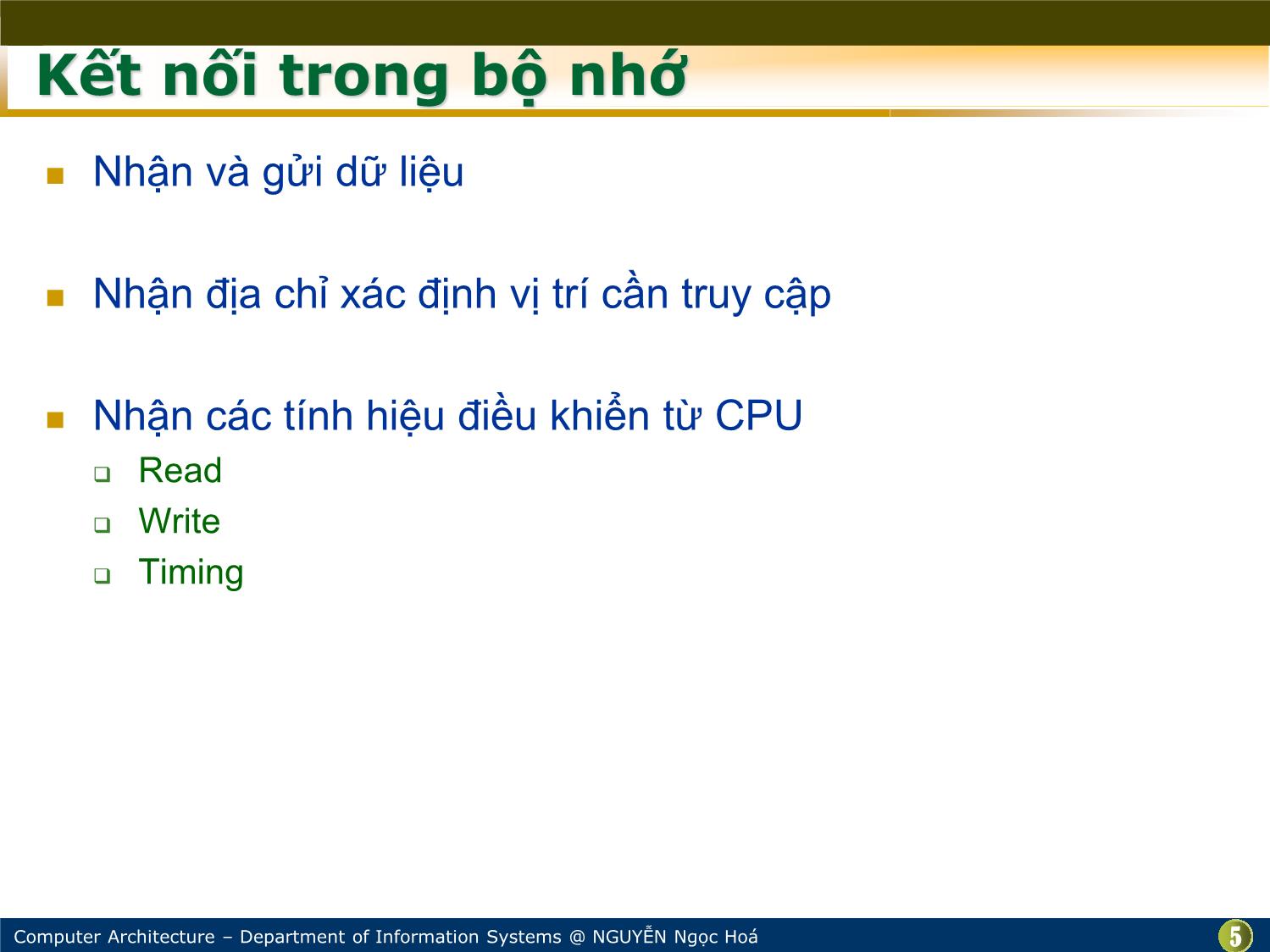 Bài giảng Kiến trúc máy tính - Chương: Hệ thống liên kết trong - Nguyễn Ngọc Hóa trang 5