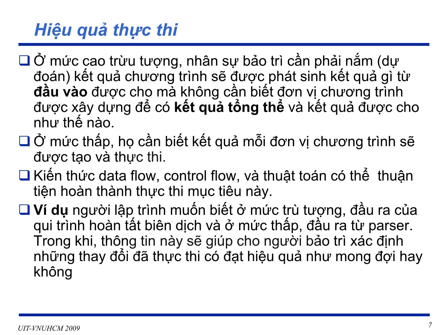 Bài giảng Phát triển vận hành bảo trì phần mềm - Chương 4: Các tác vụ yêu cầu bảo trì - Nguyễn Thị Thanh Trúc trang 7