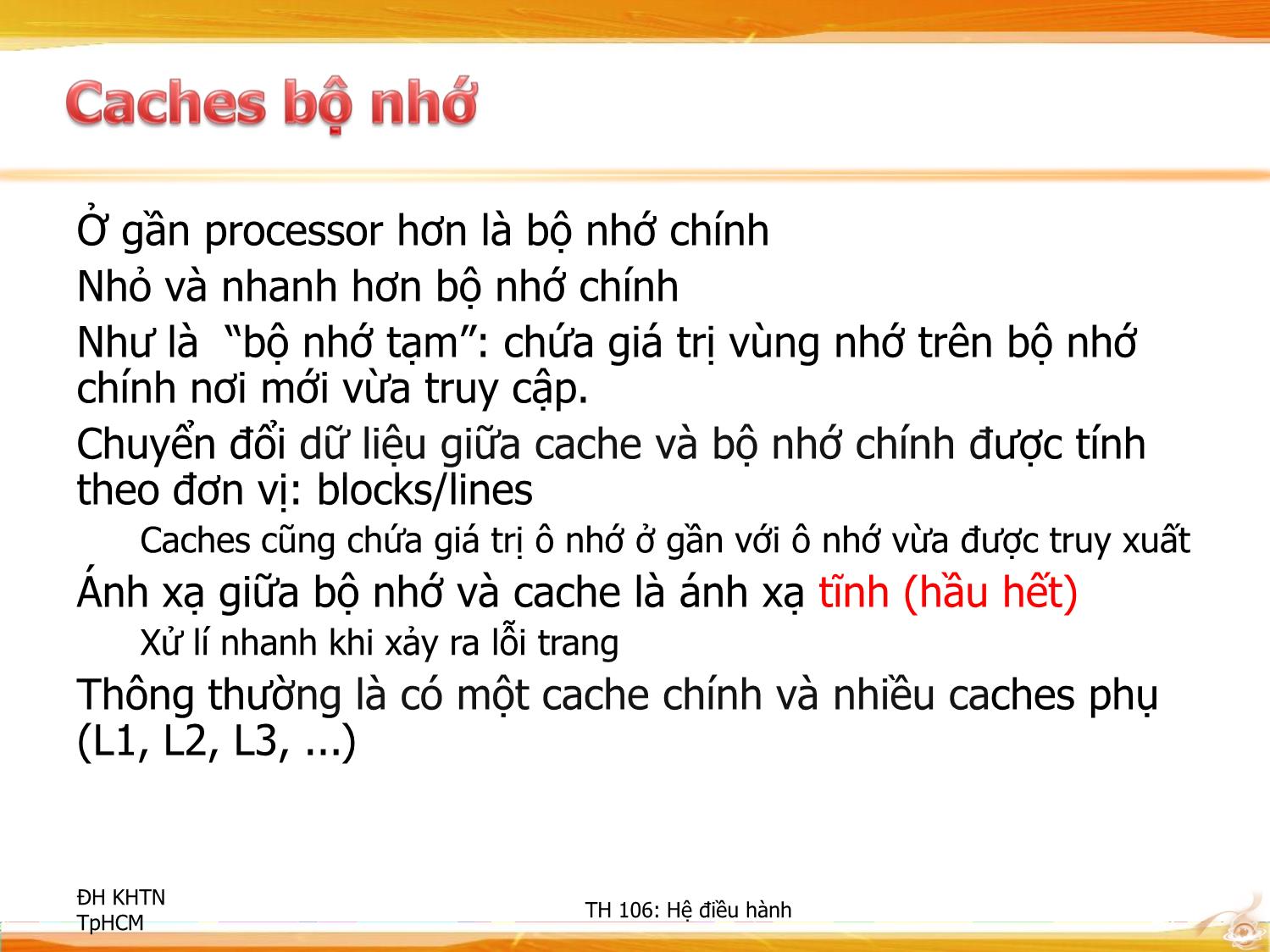 Bài giảng Hệ điều hành - Quản lý bộ nhớ trang 3