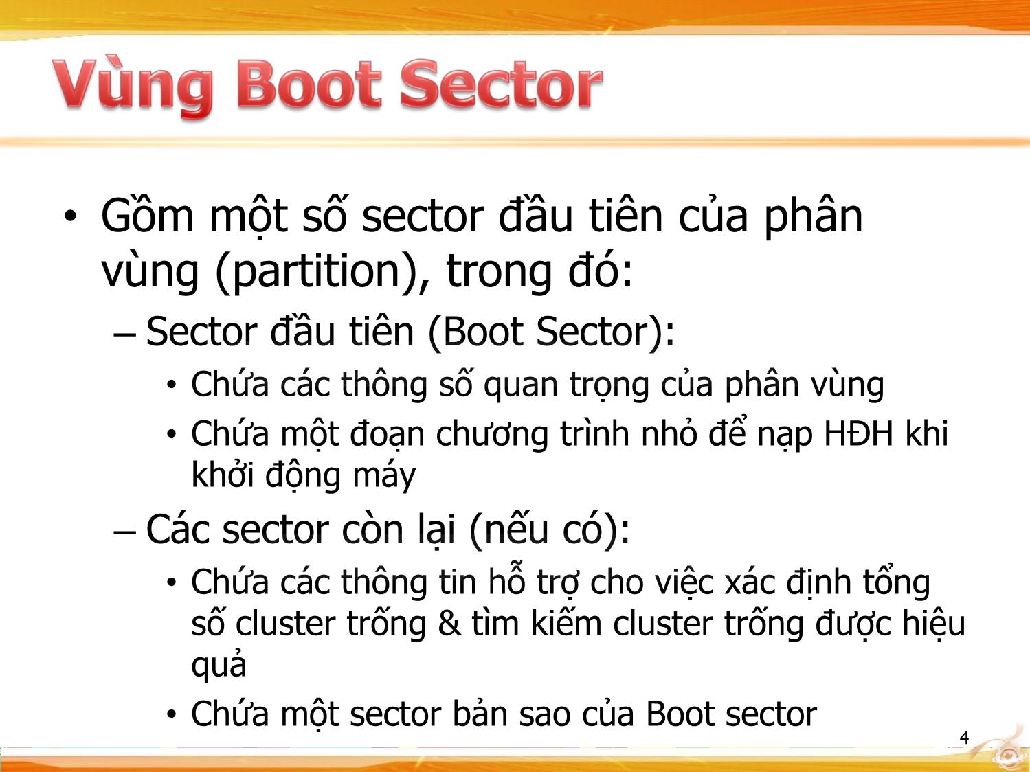 Bài giảng Hệ điều hành - Tổ chức hệ thống tập tin FAT trang 4