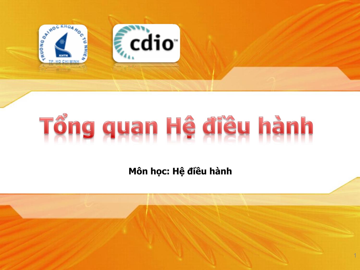 Bài giảng Hệ điều hành - Tổn quan hệ điều hành trang 1