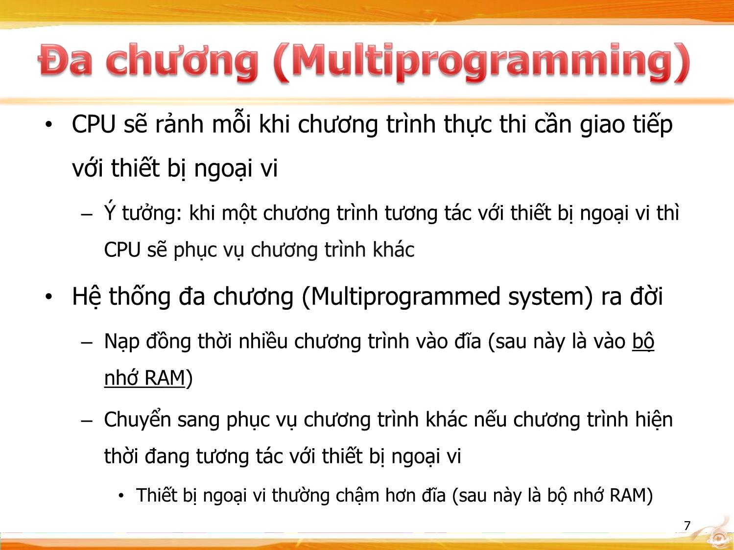 Bài giảng Hệ điều hành - Tổn quan hệ điều hành trang 7