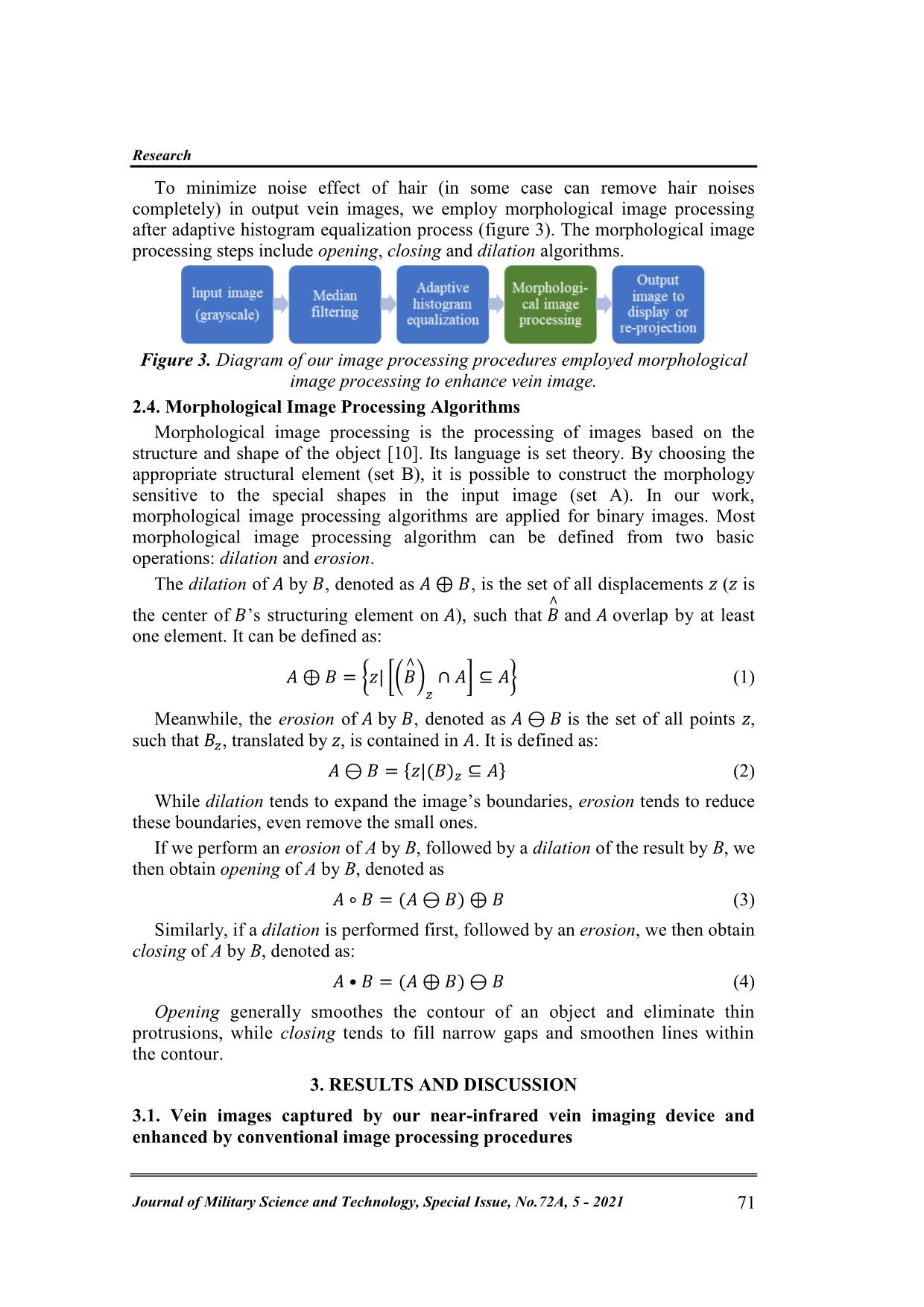 Application of morphological image processing to remove hair noises while enhancing patterns of near-Infrared human vein images trang 3