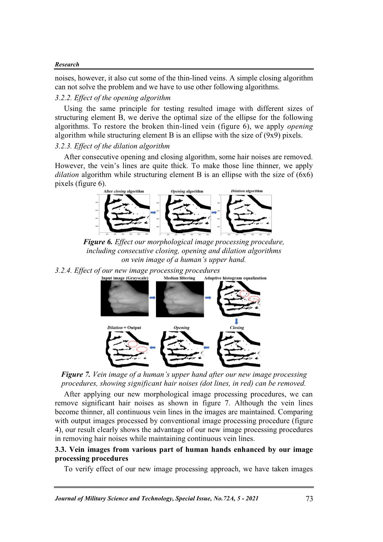 Application of morphological image processing to remove hair noises while enhancing patterns of near-Infrared human vein images trang 5