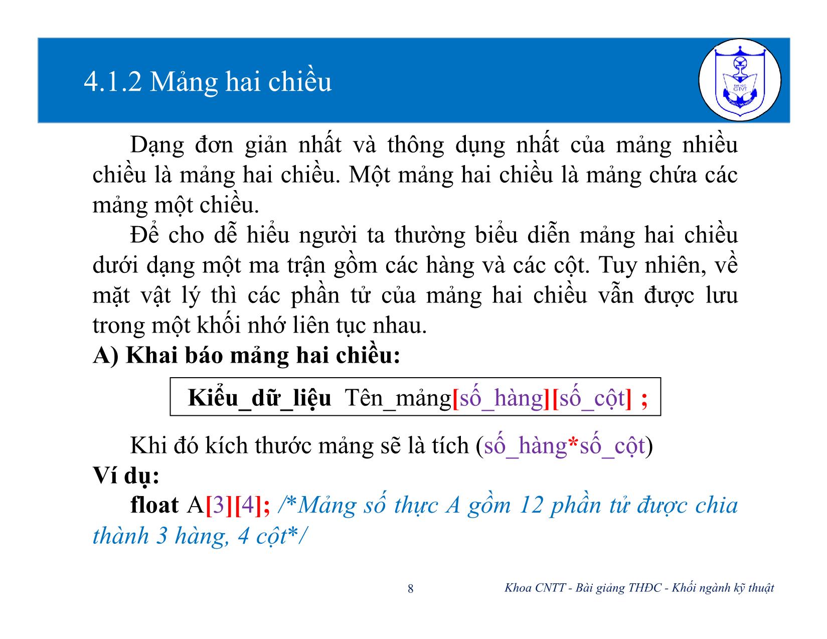 Bài giảng Kiến trúc máy tính (Phần 2) - Chương 4: Mảng và chuỗi - Nguyễn Văn Huy trang 8