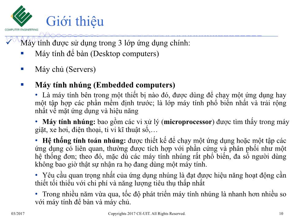 Bài giảng Kiến trúc máy tính - Tuần 1: Máy tính các khái niệm và công nghệ trang 10