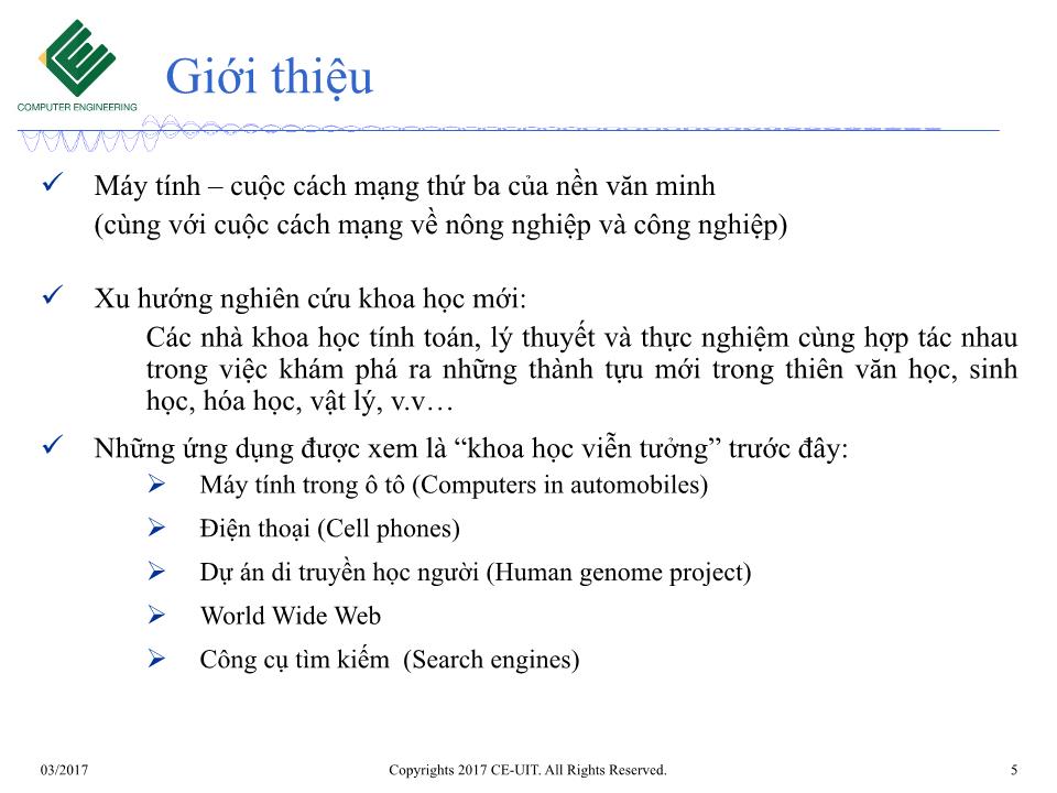 Bài giảng Kiến trúc máy tính - Tuần 1: Máy tính các khái niệm và công nghệ trang 5