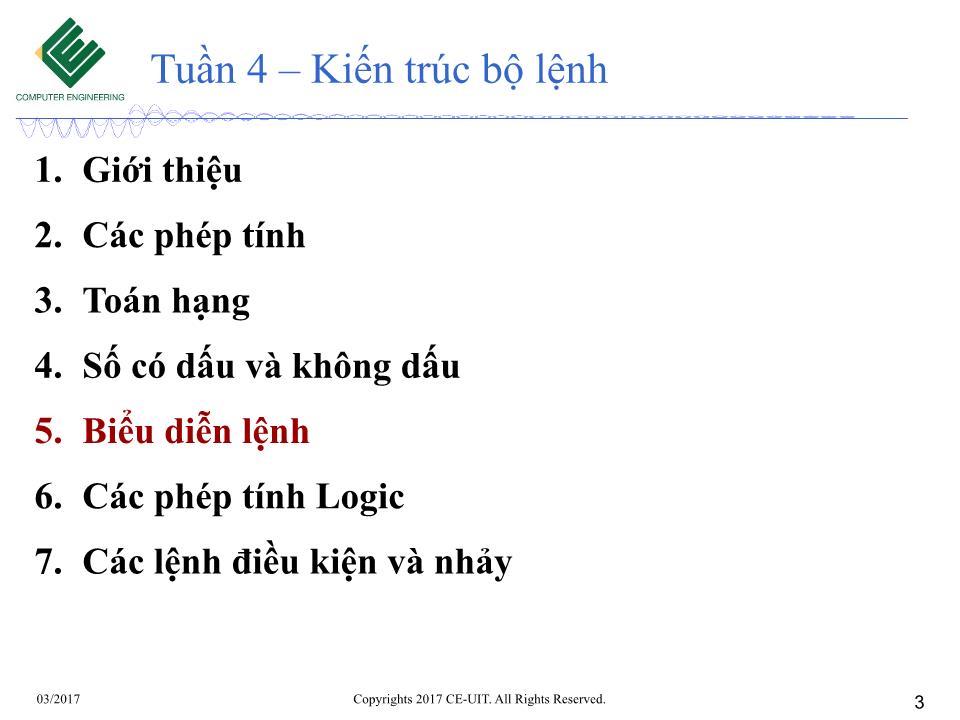 Bài giảng Kiến trúc máy tính - Tuần 4: Kiến trúc bộ lệnh (Tiếp theo) trang 3