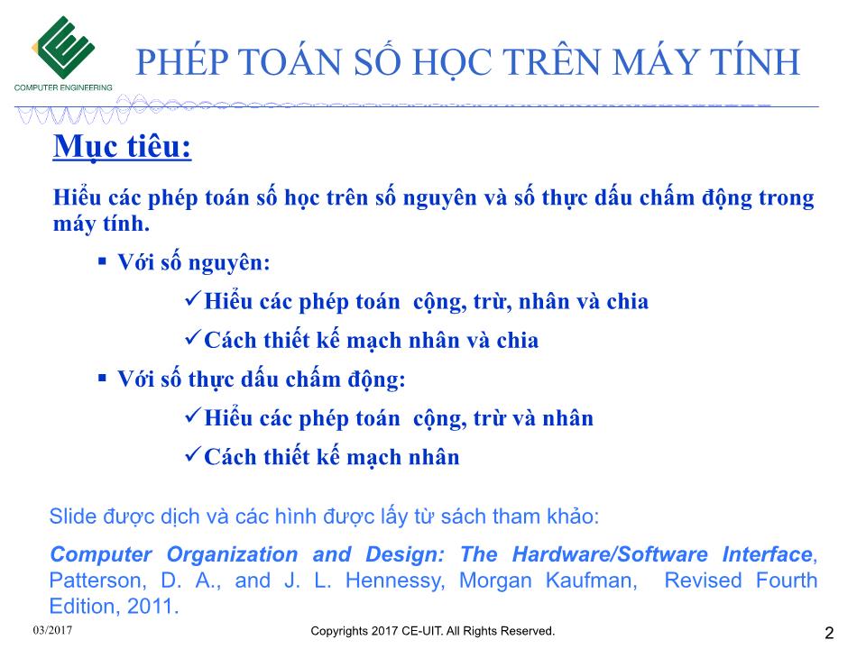 Bài giảng Kiến trúc máy tính - Tuần 9: Phép toán số học trên máy tính (Tiếp theo) trang 2