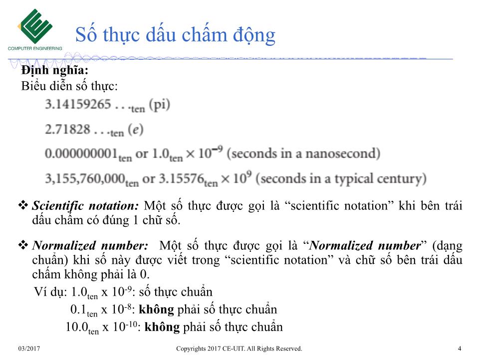 Bài giảng Kiến trúc máy tính - Tuần 9: Phép toán số học trên máy tính (Tiếp theo) trang 4