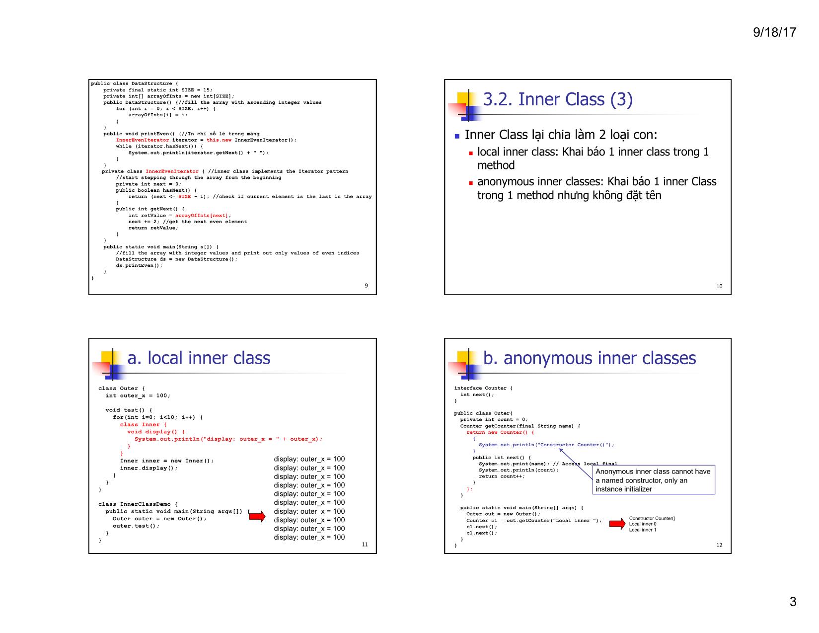 Bài giảng Lập trình hướng đối tượng - Chương 4, Phần 2: Nested Class trang 3