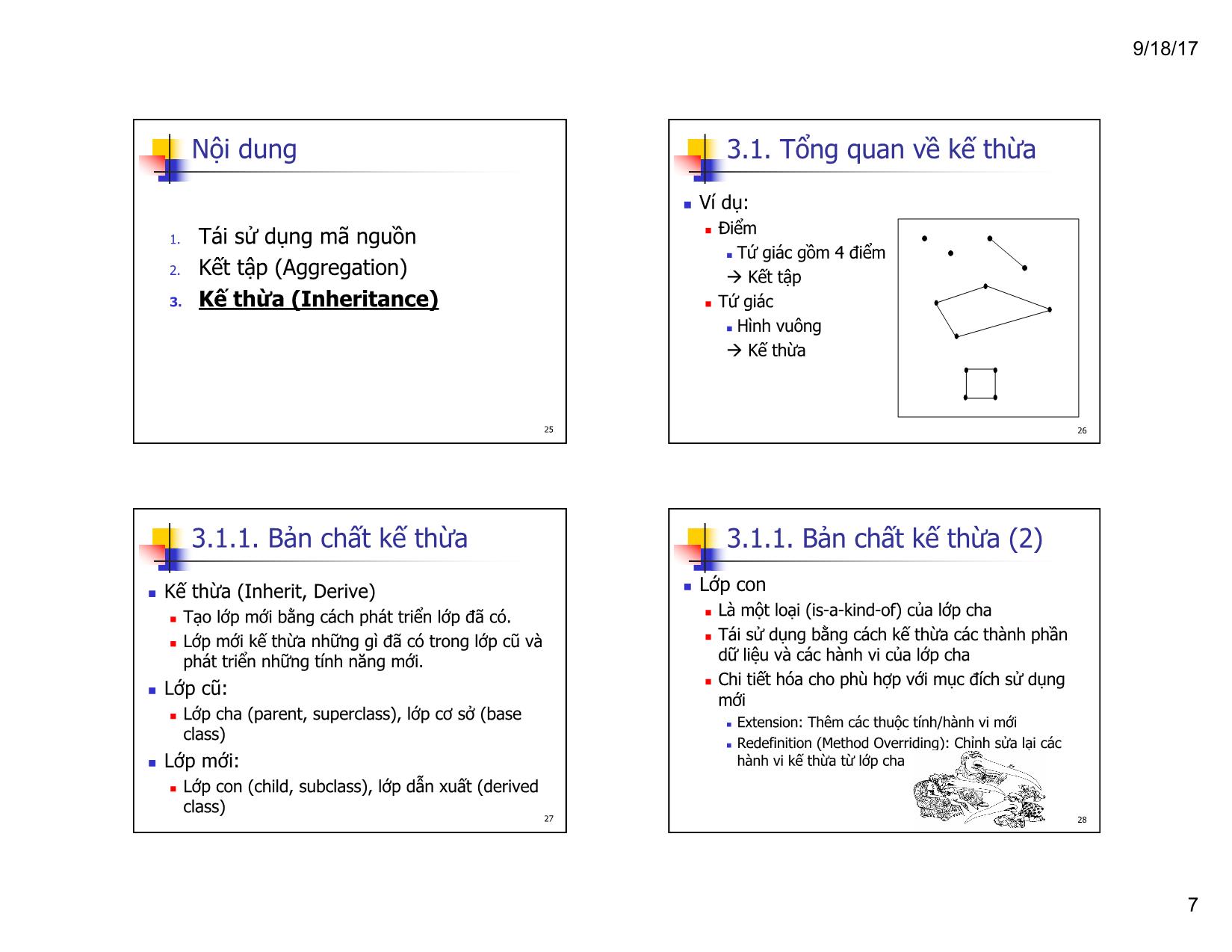 Bài giảng Lập trình hướng đối tượng - Chương 5: Kết tập và kế thừa trang 7