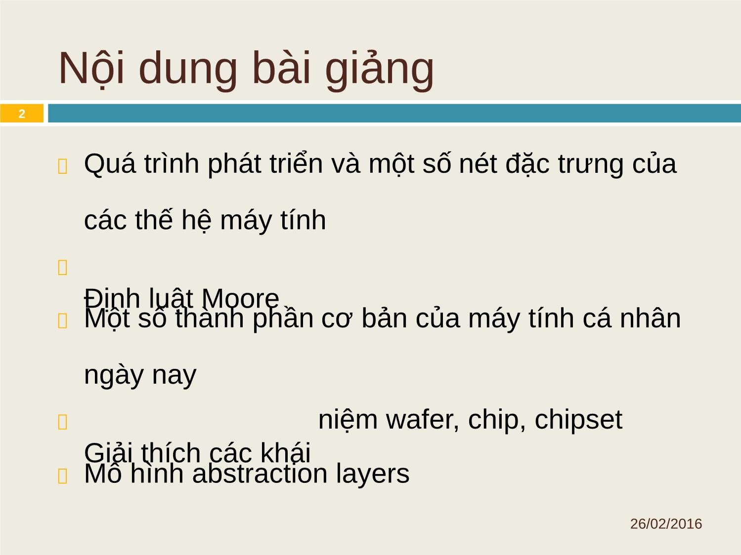 Bài giảng Kiến trúc máy tính & Hợp ngữ - Chương 1: Tổng quan máy tính trang 2