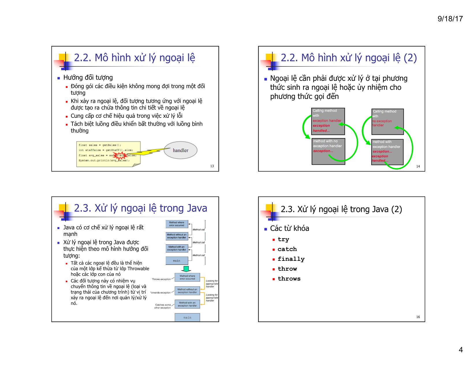 Bài giảng Lập trình hướng đối tượng - Chương 8: Ngoại lệ và xử lý ngoại lệ trang 4