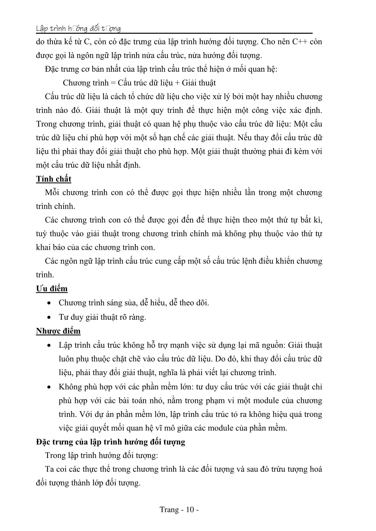 Giáo trình Lập trình hướng đối tượng (Phần 1) trang 10