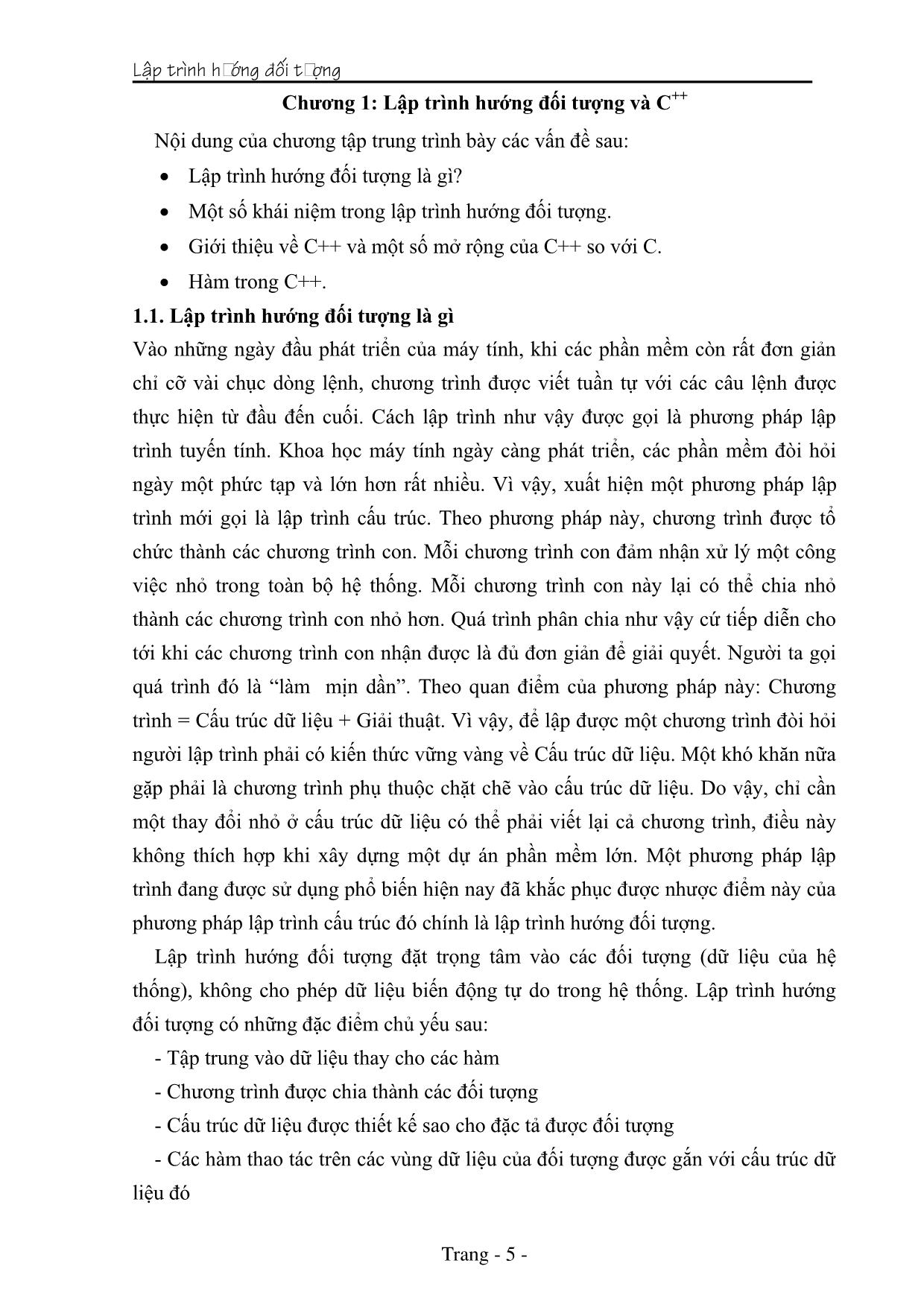 Giáo trình Lập trình hướng đối tượng (Phần 1) trang 5
