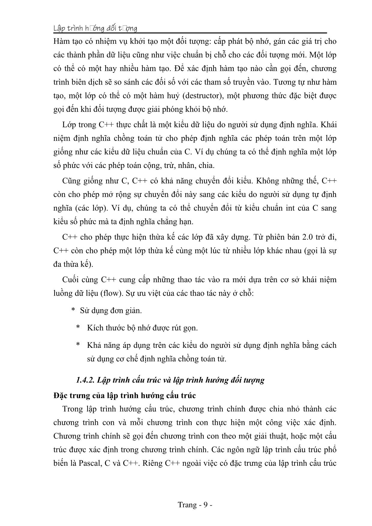Giáo trình Lập trình hướng đối tượng (Phần 1) trang 9