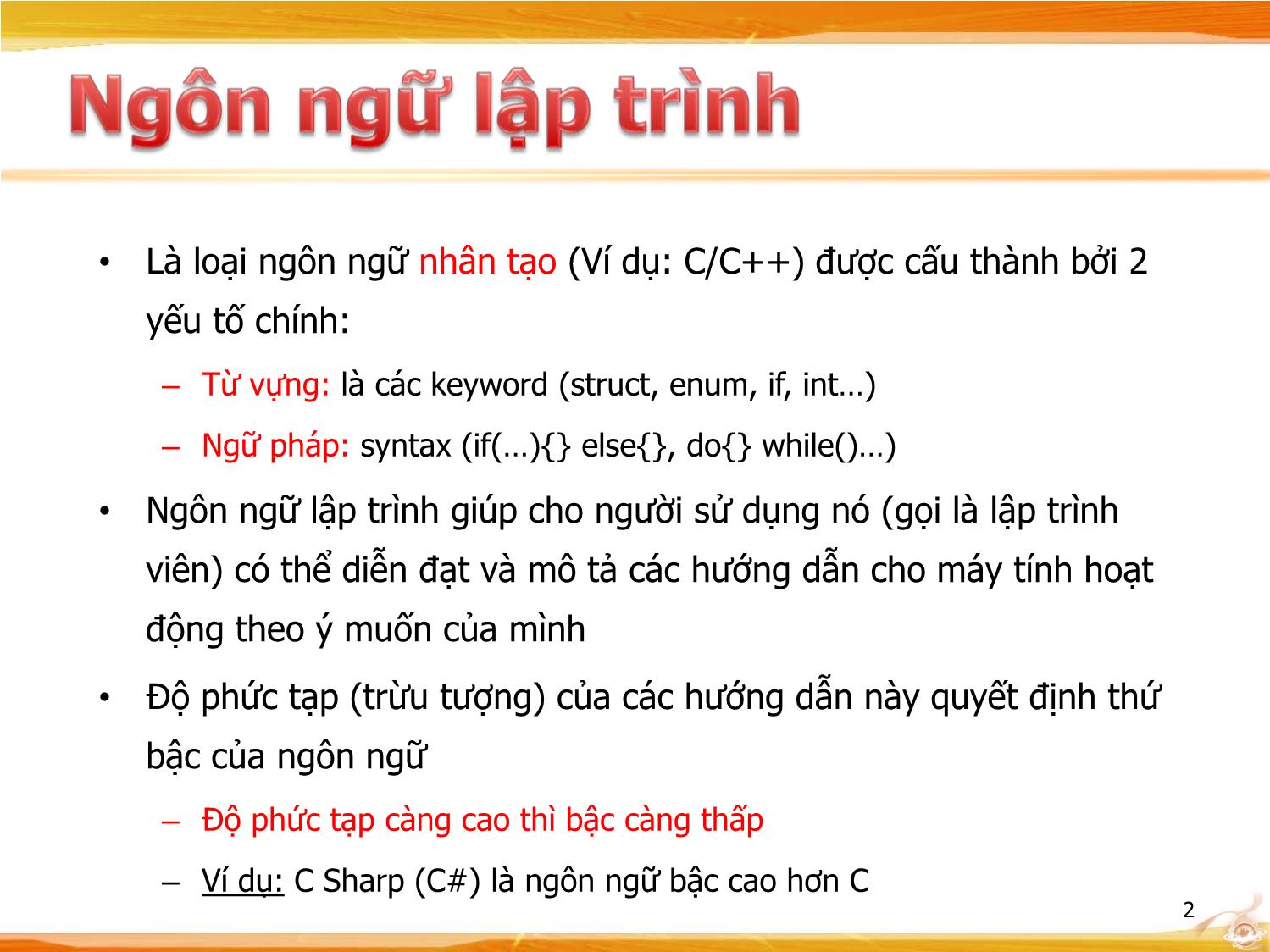 Bài giảng Kiến trúc máy tính - Chương: Giới thiệu hợp ngữ trang 2