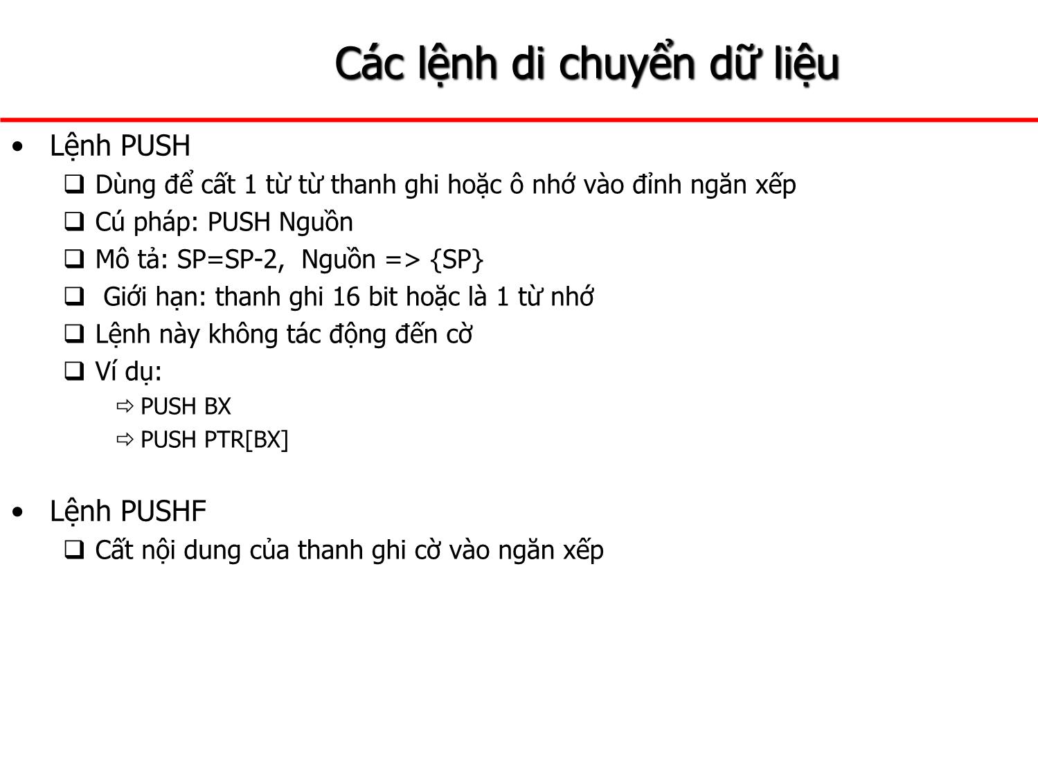 Bài giảng Kiến trúc máy tính - Chương: Lập trình hợp ngữ 8086 trang 6