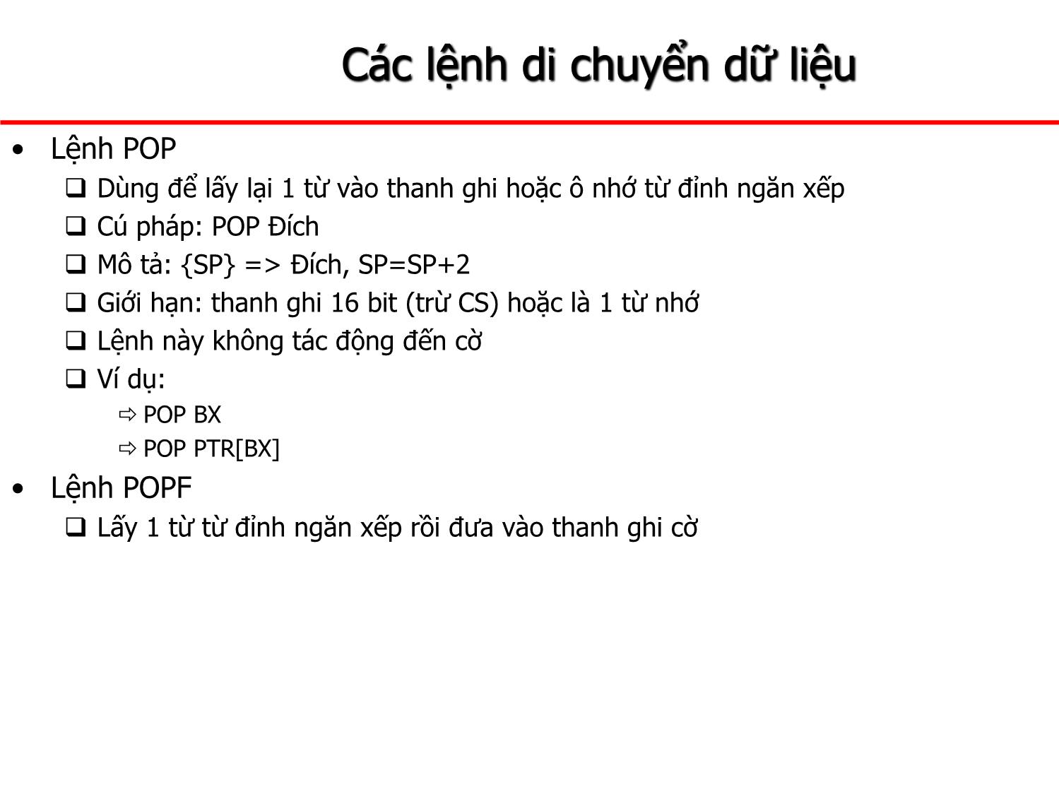 Bài giảng Kiến trúc máy tính - Chương: Lập trình hợp ngữ 8086 trang 7