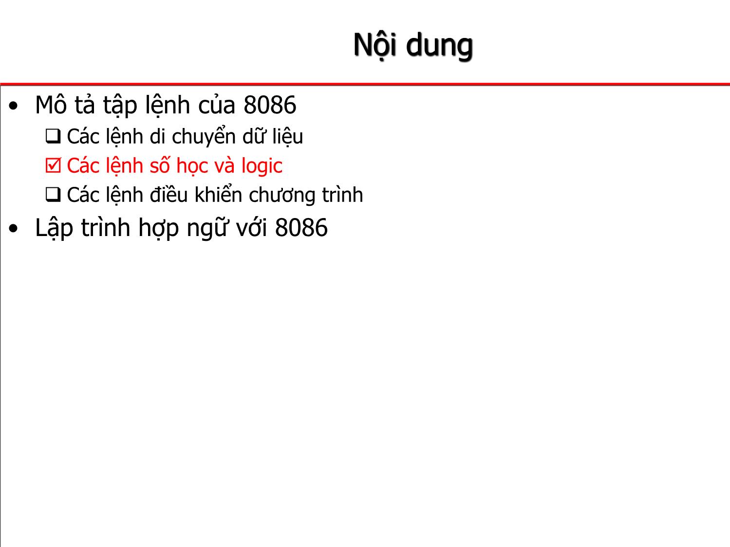 Bài giảng Kiến trúc máy tính - Chương: Lập trình hợp ngữ 8086 trang 8