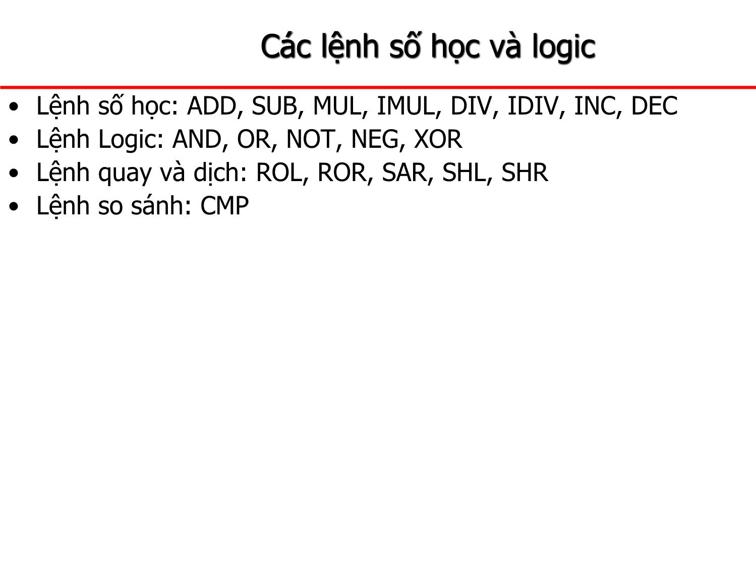 Bài giảng Kiến trúc máy tính - Chương: Lập trình hợp ngữ 8086 trang 9