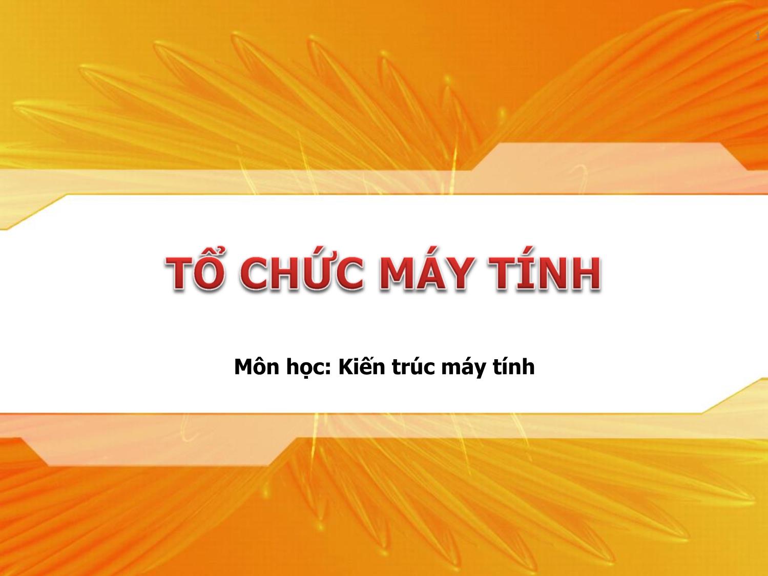 Bài giảng Kiến trúc máy tính - Chương: Tổ chức máy tính trang 1