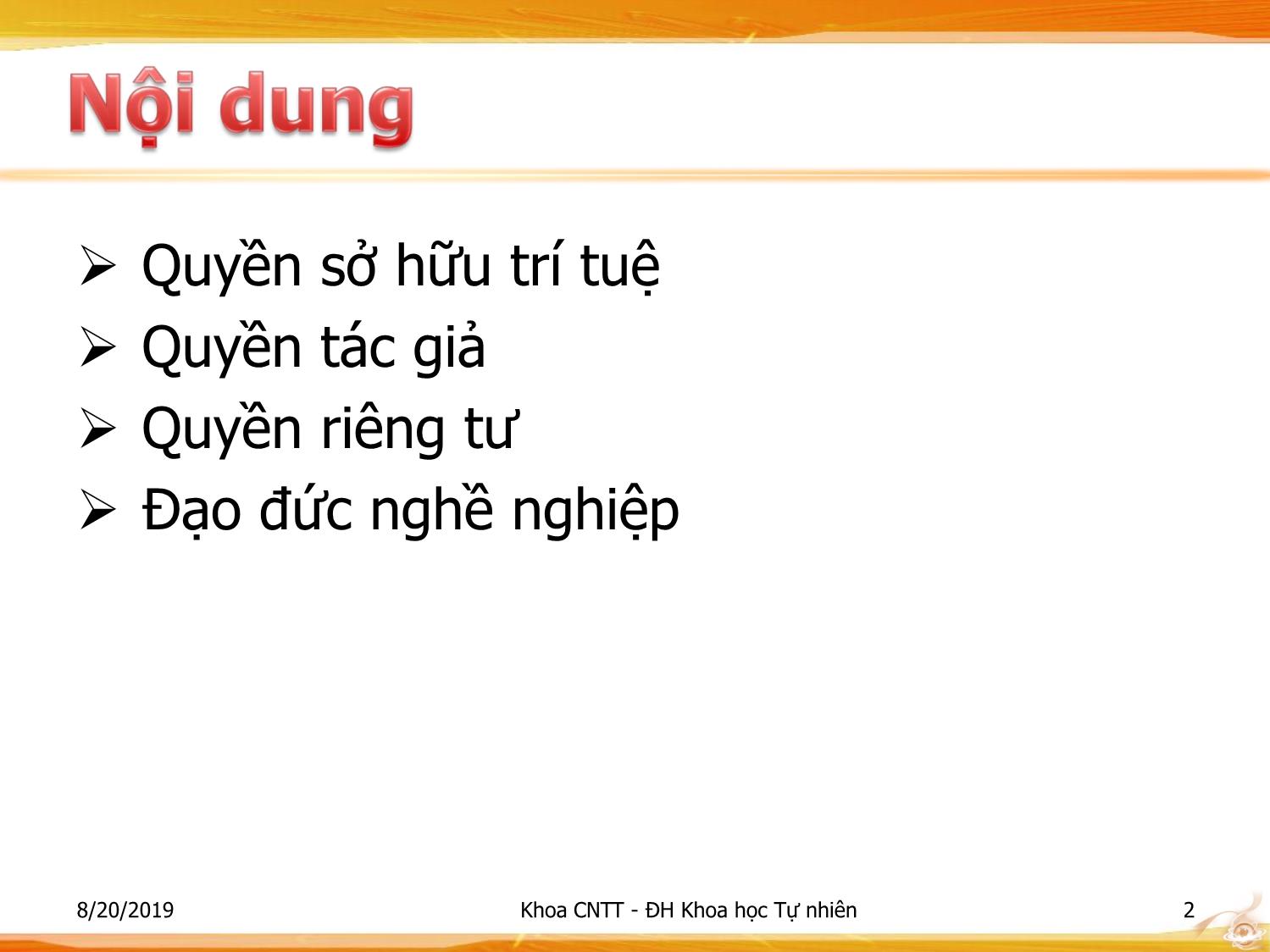 Bài giảng Nhập môn Công nghệ thông tin 1 - Chương 1: Đạo đức nghề nghiệp trang 2