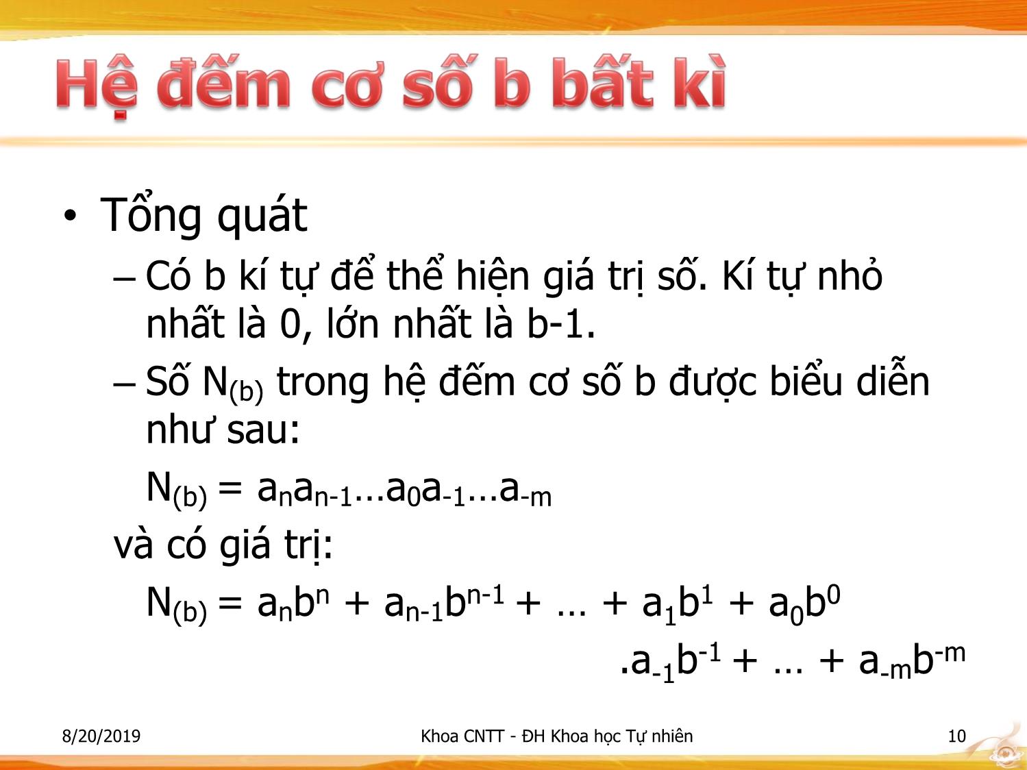 Bài giảng Nhập môn Công nghệ thông tin 1 - Chương 3: Kiến thức cơ sở trang 10