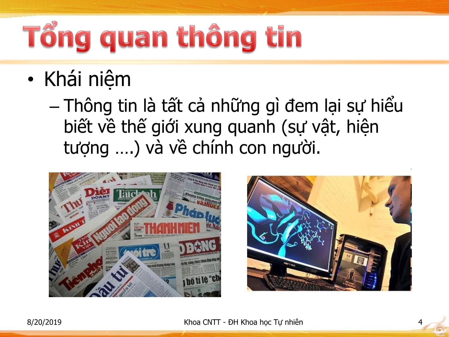 Bài giảng Nhập môn Công nghệ thông tin 1 - Chương 3: Kiến thức cơ sở trang 4