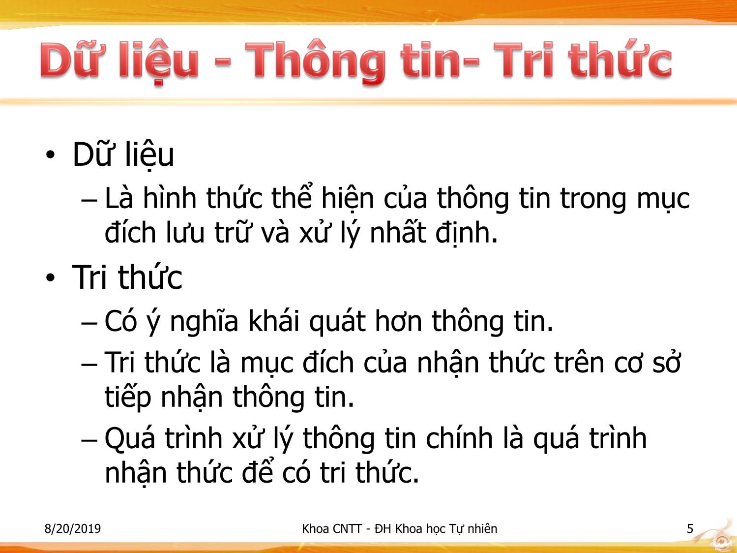 Bài giảng Nhập môn Công nghệ thông tin 1 - Chương 3: Kiến thức cơ sở trang 5