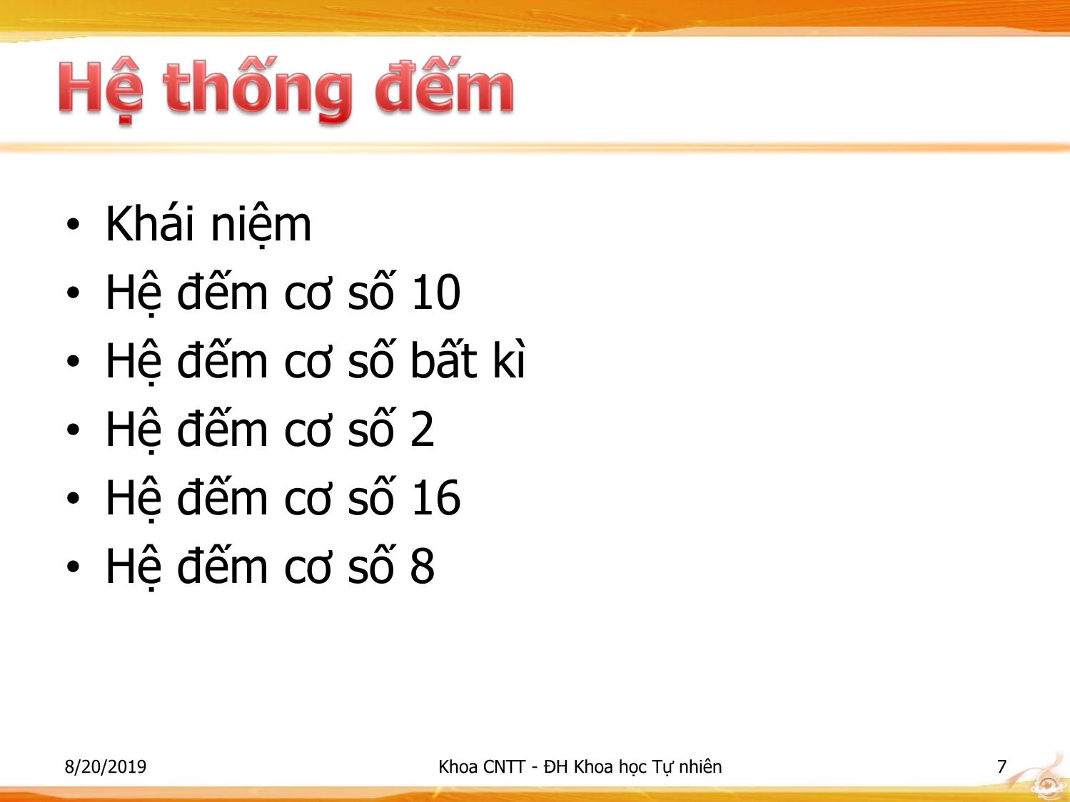 Bài giảng Nhập môn Công nghệ thông tin 1 - Chương 3: Kiến thức cơ sở trang 7