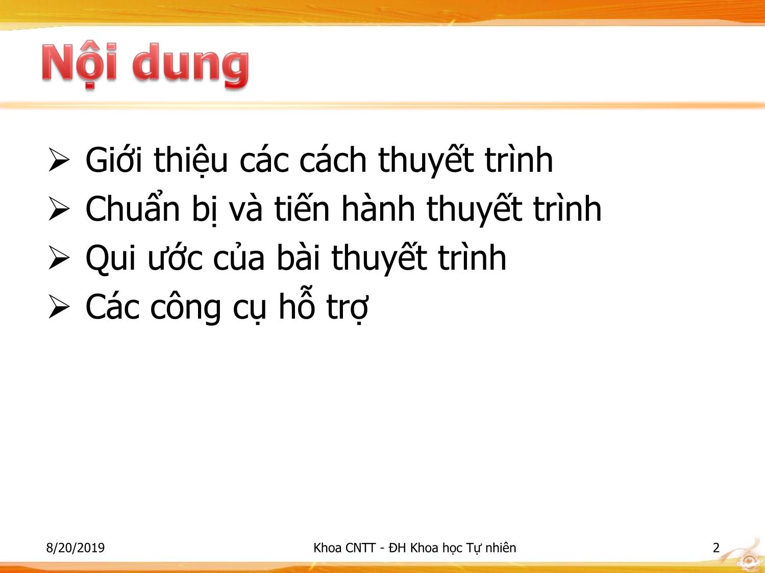 Bài giảng Nhập môn Công nghệ thông tin 1 - Chương 5: Thuyết trình và các công cụ hỗ trợ trang 2