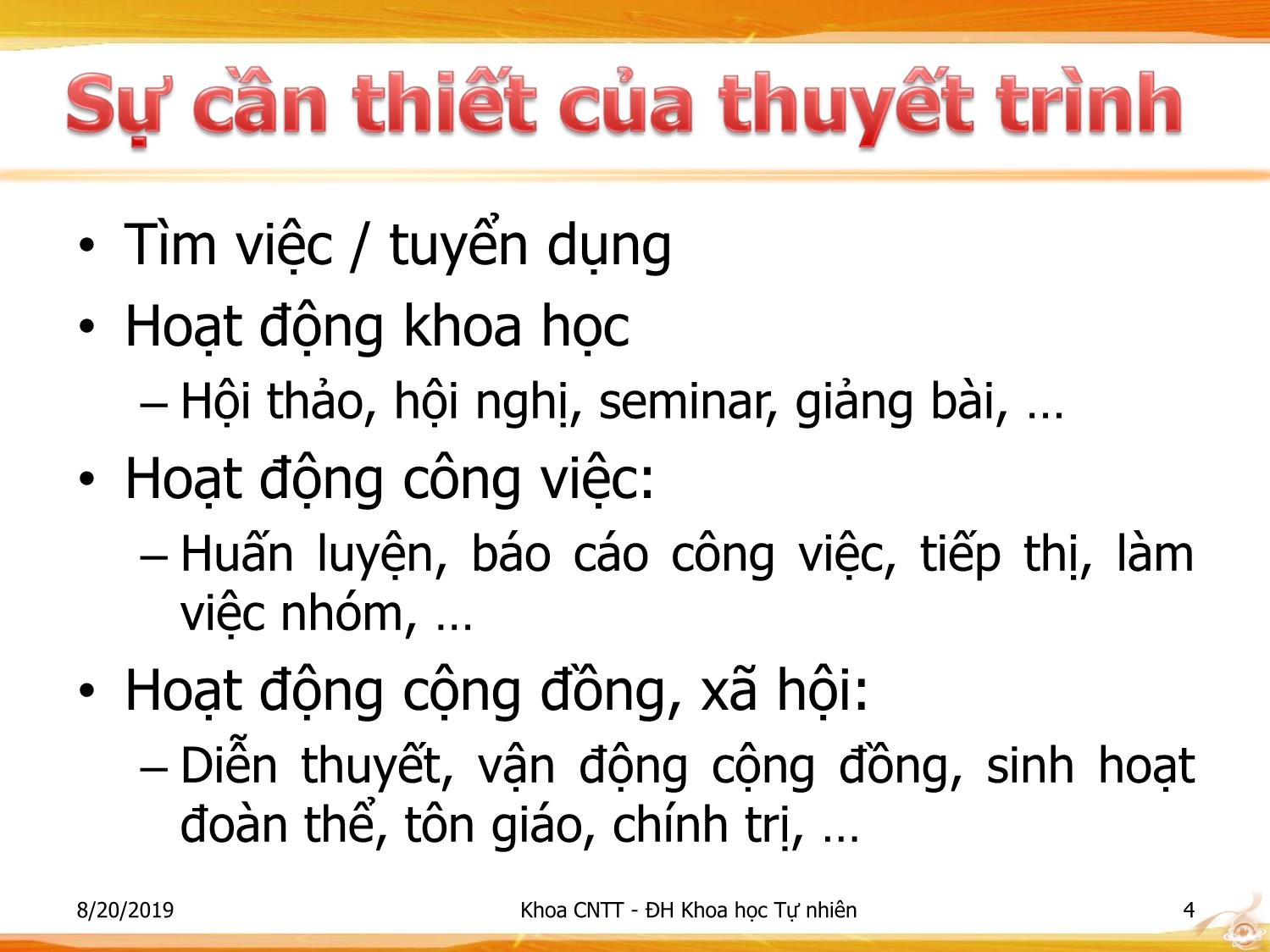 Bài giảng Nhập môn Công nghệ thông tin 1 - Chương 5: Thuyết trình và các công cụ hỗ trợ trang 4