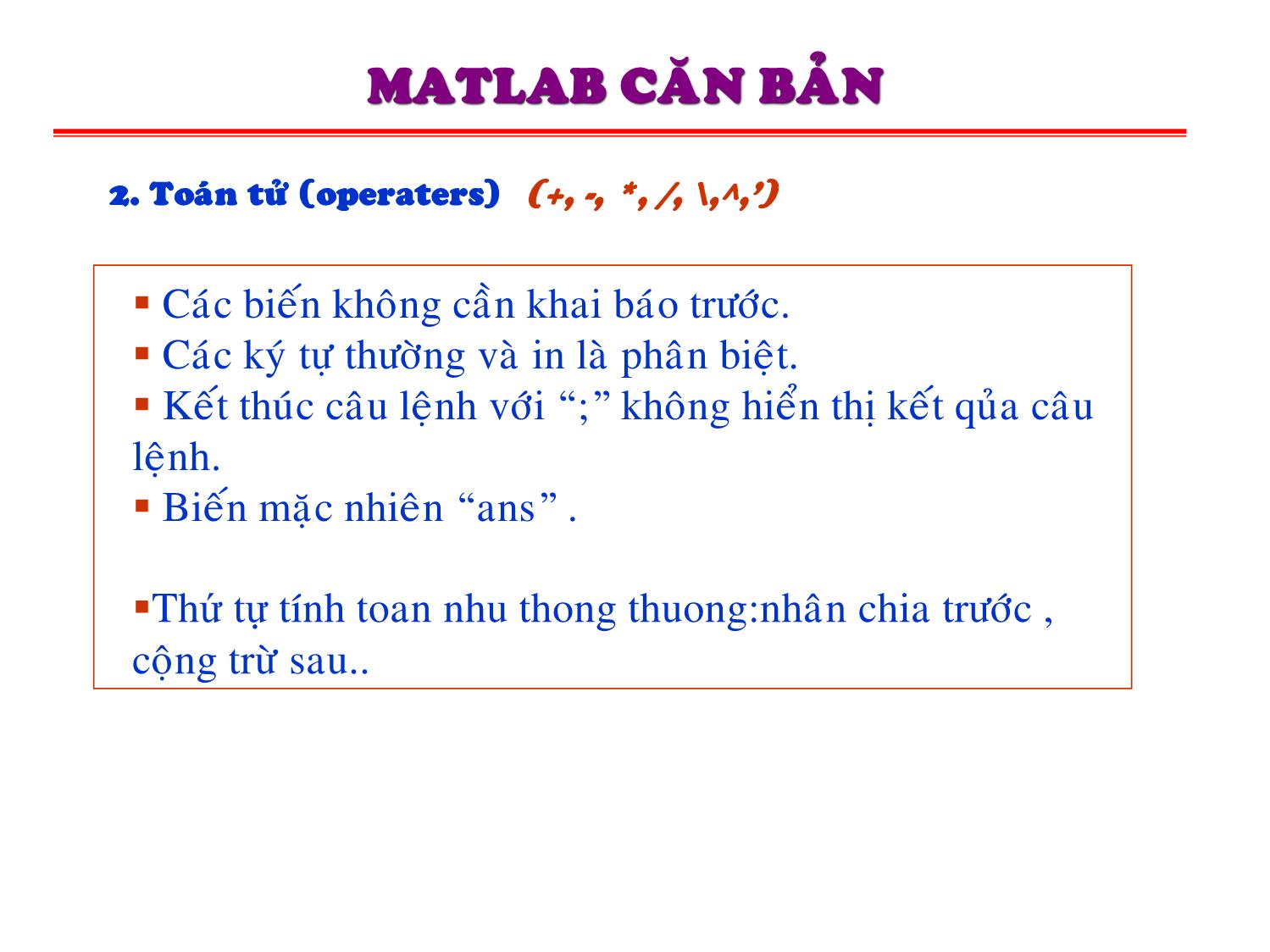 Bài giảng Matlab ứng dụng thiết kế – điều khiển trang 10