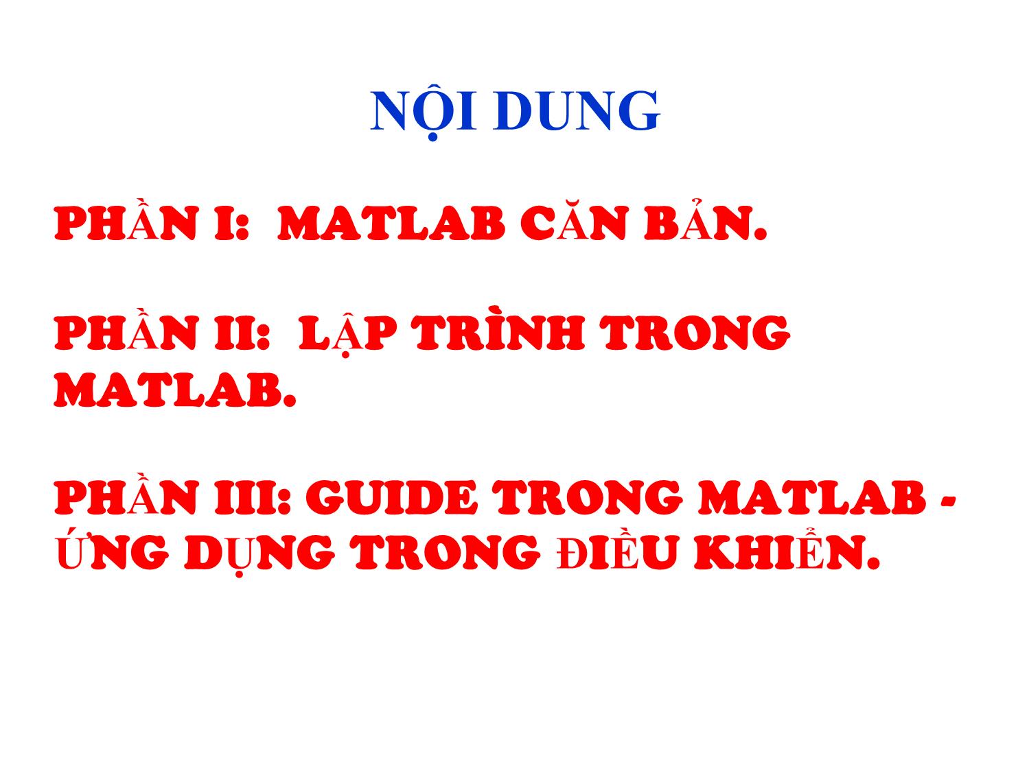 Bài giảng Matlab ứng dụng thiết kế – điều khiển trang 3