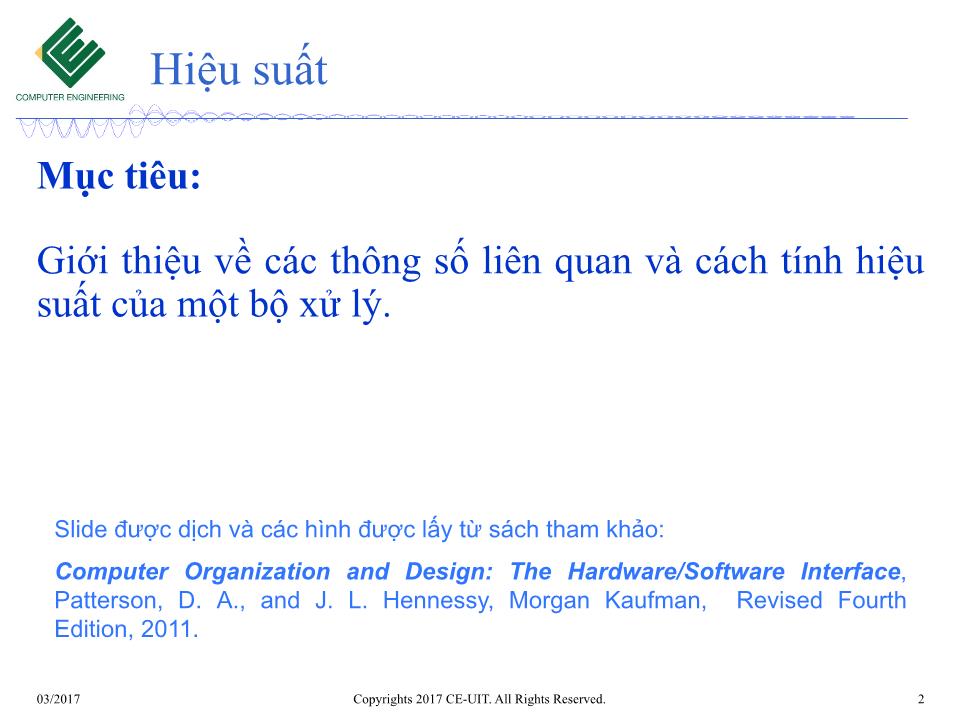 Bài giảng Kiến trúc máy tính - Tuần 2: Hiệu suất máy tính trang 2